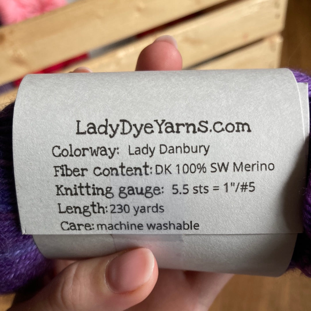 Lady Dye Yarns - DK (lady Danbury) - Red Sock Blue Sock Yarn Co