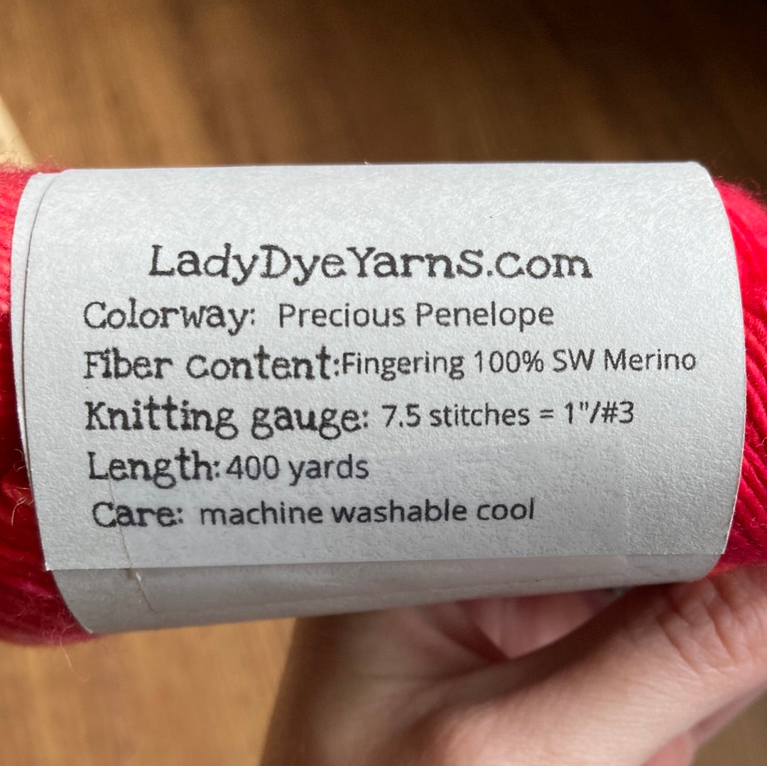 Lady Dye Yarns - single ply fingering - Red Sock Blue Sock Yarn Co